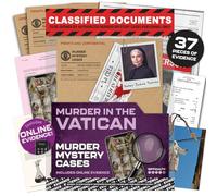Lucky Egg MMC Death in the Vatican- Thrilling Murder Mystery Games for Adults Behind Vatican Walls - 40 Evidence Pieces, 150 Min Gameplay (3/5 Difficulty) - Cold Case Files Game for 1-10 Players