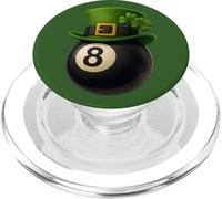 Lucky Eight 8 Ball Shirt with Shamrock and Four Leaf Clover PopSockets PopGrip for MagSafe