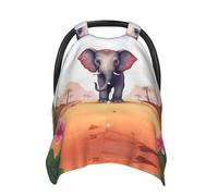 Lucky Elephant Baby Car Seat Canopy Cover, Multi Use Breathable Nursing Breastfeeding Covers for Mom Soft Stroller Sun Shade Newborn Shower Gift