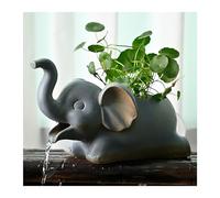 Lucky Elephant Ceramic Pond Spitter Fountain Water Circulation Fountain Aquarium ornaments for Koi pond, Garden, Patio and Outdoor Water Features (Pump Not Included)