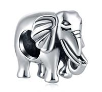 Lucky Elephant Charms, Vintage 925 Sterling Silver Dumbo Charm Ellie the Elephant Beads fit Pandora Animal Bracelet/Necklace, Good Luck Gifts for St. Patrick's Day/Graduation