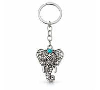 Lucky Elephant Keychain Boho Animal Keyring Turquoise Charm Bag Pendant Gift