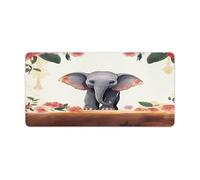 Lucky Elephant Mouse Pad Office Desk Protector with Anti-Slip Base Large Gaming Mouse Pad Keyboard Mouse Mat Desk Blotter Desktop Writing Pads Desktop Decor Mat 24" X 12"