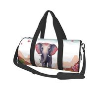 Lucky Elephant Round Travel Duffel Bag - Large Capacity Durable Carry-On Bag for Vacation, Gym, Short Trips