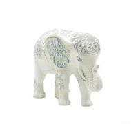 Lucky Elephant Statue 21cm Resin Desk Decoration(Elephant Blue)