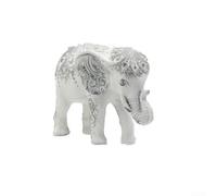 Lucky Elephant Statue 21cm Resin Desk Decoration(Elephant Gray)