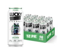 Lucky Energy Zero Sugar Energy Drink 16 Fl Oz Cans (12-Pack) OG Luck with Maca, Ginseng, Taurine, Beta-Alanine, 200mg Caffeine