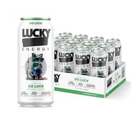 Lucky Energy Zero Sugar Energy Drink 16 Fl Oz Cans (12-Pack) OG Luck with Maca, Ginseng, Taurine, Beta-Alanine, 200mg Caffeine