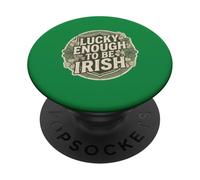 Lucky Enough To Be Irish Shamrock Vintage St Patricks PopSockets Adhesive PopGrip