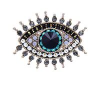 Lucky Evil Eye Brooch Pin Freshwater Pearl and Crystal Vintage Lapel Pin for Wedding Party Prom Multipurpose Brooch Ladies Accessories for Shawl Scarf Buckle Sweater Cardigan, Freshwater Pearl,
