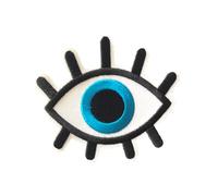 Lucky Evil Eye Patch, 3 inches - Hamsa Protection Amulet Blue Eye Jeans Patch, Embroidered - Iron-On/Sew-On for Jacket, Jeans, Backpack