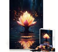 Lucky Fantasy Lotus Bloom Jigsaw Puzzle 1000 Piece for Adults Serene Game Serene Game Pattern Build Xmas Fun Gift (38x26cm)