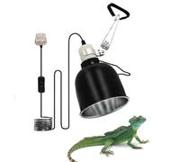 Lucky Farm Tortoise Heat Lamp, 200W Reptile Heat Lamp Holder with Clip, 5.5 inch Dome Heat Bulb Fixture, Adjustable Terrarium Heat Lamps Holder for Reptiles Tortoise Snake Turtle Lizards (NO Bulb)