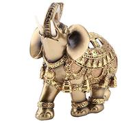 Lucky Feng Shui Resin Golden Elephant Statue Sculpture, Symbolizes Lucky and Happiness, A for Your Family or Your Friends(L)