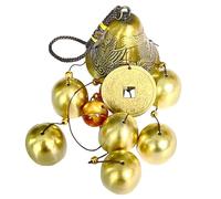 Lucky Fengshui Wind Chimes - Copper Alloy Dragon Bell, 6 Bells Hanging for Home & Garden, Good Luck Blessing
