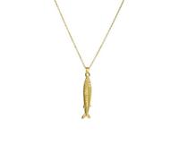 Lucky Fish Pendant Necklace for Women Men Stainless Steel Dainty Cute Marine Animals Charm Adjustable Link Chain Choker Boho Ocean Theme Summer Beach Vacation Party Trendy Jewelry Gift, One Size