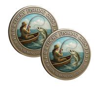 Lucky Fishing Coin - A Coin To Bring You Good Luck, Men Women Angler Fishing Lucky Challenge Coins, Inspirational Fisherman Catching Fish Novelty Coins for Men Women FishingLover (Women 2Pc)