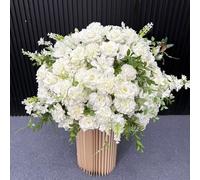 Lucky flower Artificial Rose Balls Wedding Centerpieces, Polygonatum Odoratum Green Plant Rose Ball, Silk Floral Arrangement Bouquet for Wedding Tables, Party, Home Decor (white,70cm)