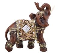 Lucky Fortune Elephant, 3.9x1.8x3.9in Chinese Feng Shui Deoration Elephant Resin Elephant Figurines for Wealth Lucky Figurine Home Decor Gift (M)