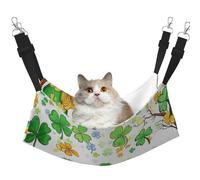 Lucky Four-Leaf Clover Tree Elf Hat Printed Pet Hammock - Sleeping Hammock For Cats, Rabbits, Ferrets, Puppies, Small Animals