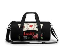 Lucky Gambling Casino Cards and Dice Gym Bag Travel Duffel Bag Waterproof Weekender Bag Tote Bags for Women Men