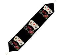 Lucky Gambling Casino Cards And Dice Table Runner Short Plush Table Cloth Kitchen Dining Table Decoration for Wedding Party