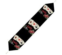 Lucky Gambling Casino Cards And Dice Table Runner Short Plush Table Cloth Kitchen Dining Table Decoration for Wedding Party