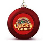 Lucky Game Funny Christmas Ball Ornaments Plastic Hanging Xmas Tree Baubles 2.4 Inch Holiday Decor