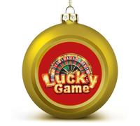 Lucky Game Funny Christmas Ball Ornaments Plastic Hanging Xmas Tree Baubles 2.4 Inch Holiday Decor