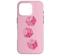 Lucky Girl 777 Pink Aesthetic Angel Number Numerology Dice Case for iPhone 16 Pro