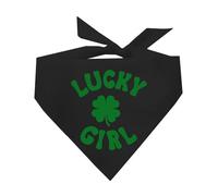Lucky Girl St. Patrick's Day Dog Bandana (Black, OS 1209)