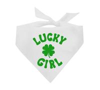 Lucky Girl St. Patrick's Day Dog Bandana (White, OS 1209)