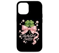 Lucky Girl Syndrome Coquette Pink Bow St Patricks Day Case for iPhone 12/12 Pro