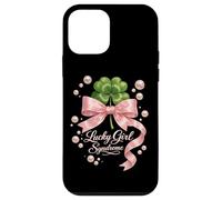 Lucky Girl Syndrome Coquette Pink Bow St Patricks Day Case for iPhone 12 mini