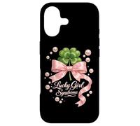 Lucky Girl Syndrome Coquette Pink Bow St Patricks Day Case for iPhone 17