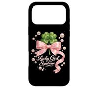 Lucky Girl Syndrome Coquette Pink Bow St Patricks Day Case for iPhone 17 Pro Max