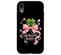 Lucky Girl Syndrome Coquette Pink Bow St Patricks Day Case for iPhone XR