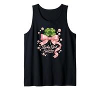 Lucky Girl Syndrome Coquette Pink Bow St Patricks Day Tank Top