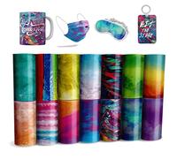 Lucky Goddness Waterclor Infusible Transfer Ink Sheets, 14 Pcs 4.5x12'' Pre-Inked Sublimation Paper for DIY T- Shirts, Mug Heat Press, Coaster Blank