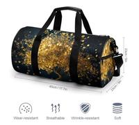 Lucky Golden Coin Tree Gym Bag Travel Duffel Bag Waterproof Weekender Bag Tote Bags for Women Men