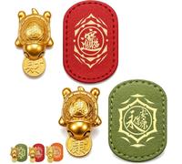 Lucky Golden Turtle Wallet Charm, Handmade Golden Turtle Feng Shui Amulet, Goldens Turtles Charm Lucky Turtles Wallet Charms with Coin, Talisman with Leather Sleeve，2PCS-2