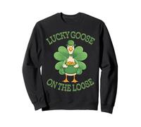 Lucky Goose On The Loose Funny St Patrick's Day Leprechaun Sweatshirt