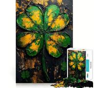 Lucky Green Charm 1000 Piece Jigsaw Puzzles for Adults Jigsaw Brain Think Pastime Game Real Challenge Xmas Santa Gift (50x75cm)