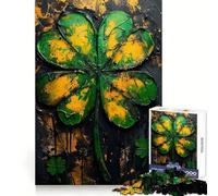 Lucky Green Charm 1000 Piece Jigsaw Puzzles for Adults Jigsaw Brain Think Pastime Game Real Challenge Xmas Santa Gift (50x75cm)