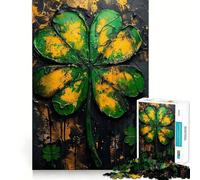 Lucky Green Charm 1000-piece Puzzle for Adults Cognitive Train Tight Connection Pattern Build Wall Art (38x52cm)