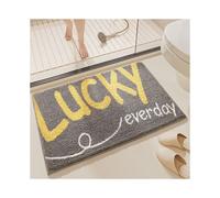 (Lucky Grey, 40X60cm 15.7X23.6in) Sailor bathroom floor mat, toilet absorbent non-slip mat, household toilet sink carpet foot mat, bedroom door mat