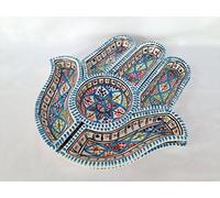 Lucky Hamsa Hand Dip, Tapas, Nibbles Tunisian Rainbow Design Aperitif Bowls
