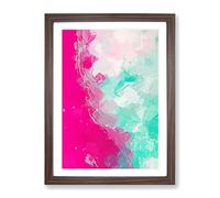 Lucky Heart In Abstract Modern Framed Wall Art Print, Ready to Hang Picture for Living Room Bedroom Home Office Décor, Walnut A2 (64 x 46 cm)