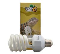 LUCKY HERP 23W UVB 10.0 Reptile Bulb, High Output Desert Compact Fluorescent UV Lamp, Deep Penetration for Bearded Dragons & Tortoises, E27 Screw Base, 220-240V