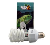 LUCKY HERP 23W UVB 5.0 Reptile Bulb, High Output Compact Fluorescent UV Lamp for Tropical & Subtropical Species, E27 Screw Base Vivarium Light, 220-240V